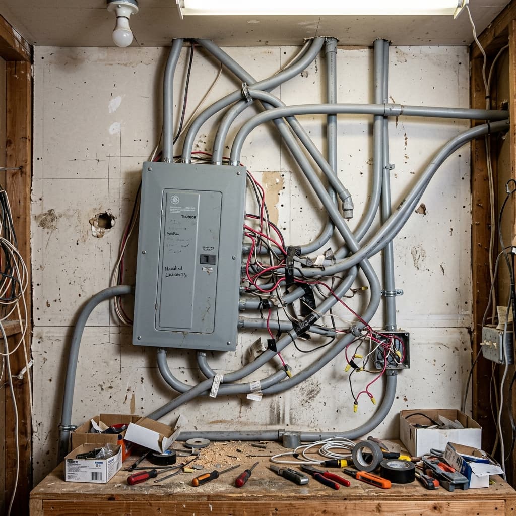 Messy conduit installation